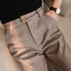 Harrow Herringbone Wool Trousers - Timeless Style, Classic Tailored Fit