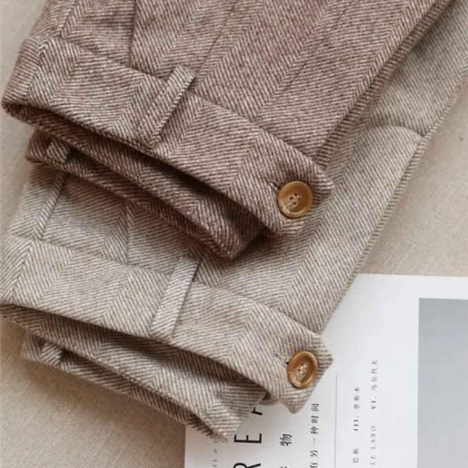 Harrow Herringbone Wool Trousers - Timeless Style, Classic Tailored Fit