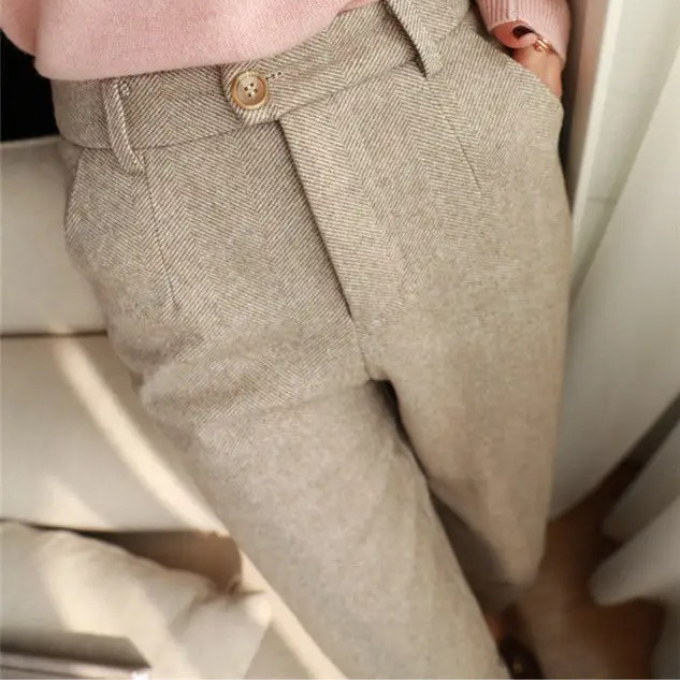 Harrow Herringbone Wool Trousers - Timeless Style, Classic Tailored Fit