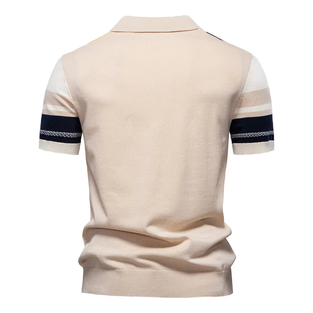 Marzio Contrast-Knit Polo Shirt
