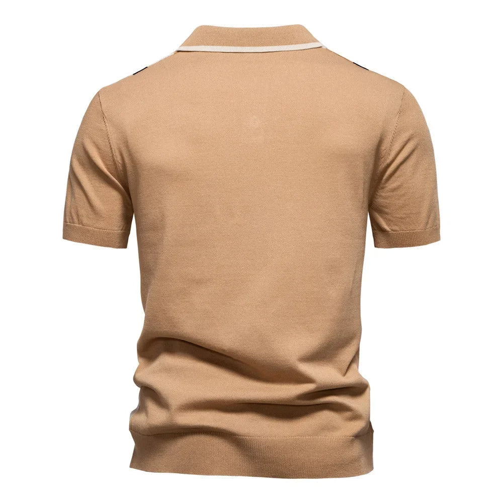 Marzio Contrast-Knit Polo Shirt