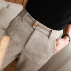 Harrow Herringbone Wool Trousers - Timeless Style, Classic Tailored Fit