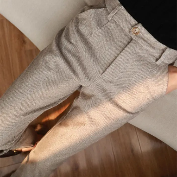 Harrow Herringbone Wool Trousers - Timeless Style, Classic Tailored Fit