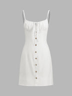 Darling Linen Mini Dress - Effortless Minimal Chic