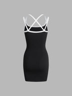 Criss-Cross Back Bodycon Short Dress