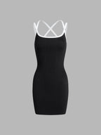 Criss-Cross Back Bodycon Short Dress