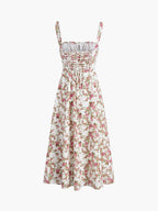 Rosebud Floral Midi Sundress – Effortless Flowy Silhouette for Summer