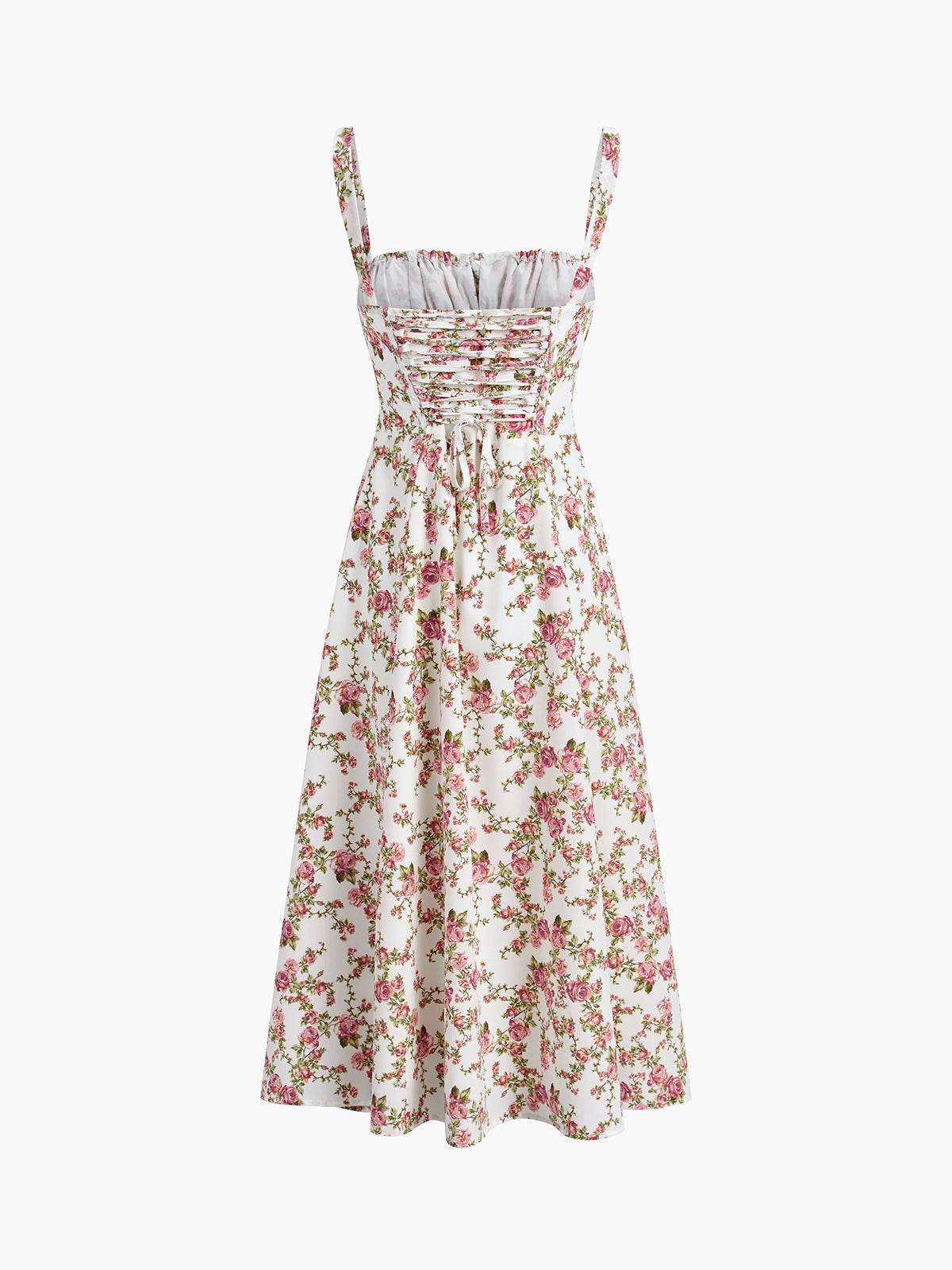 Rosebud Floral Midi Sundress – Effortless Flowy Silhouette for Summer