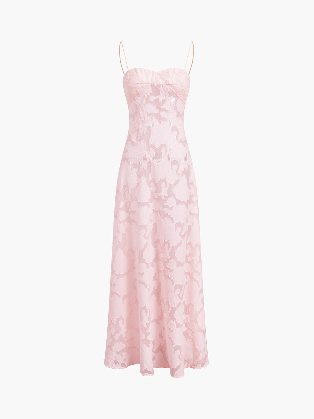 Rosalia Semi-Sheer Floral Mesh Maxi Dress