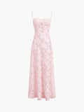 Rosalia Semi-Sheer Floral Mesh Maxi Dress