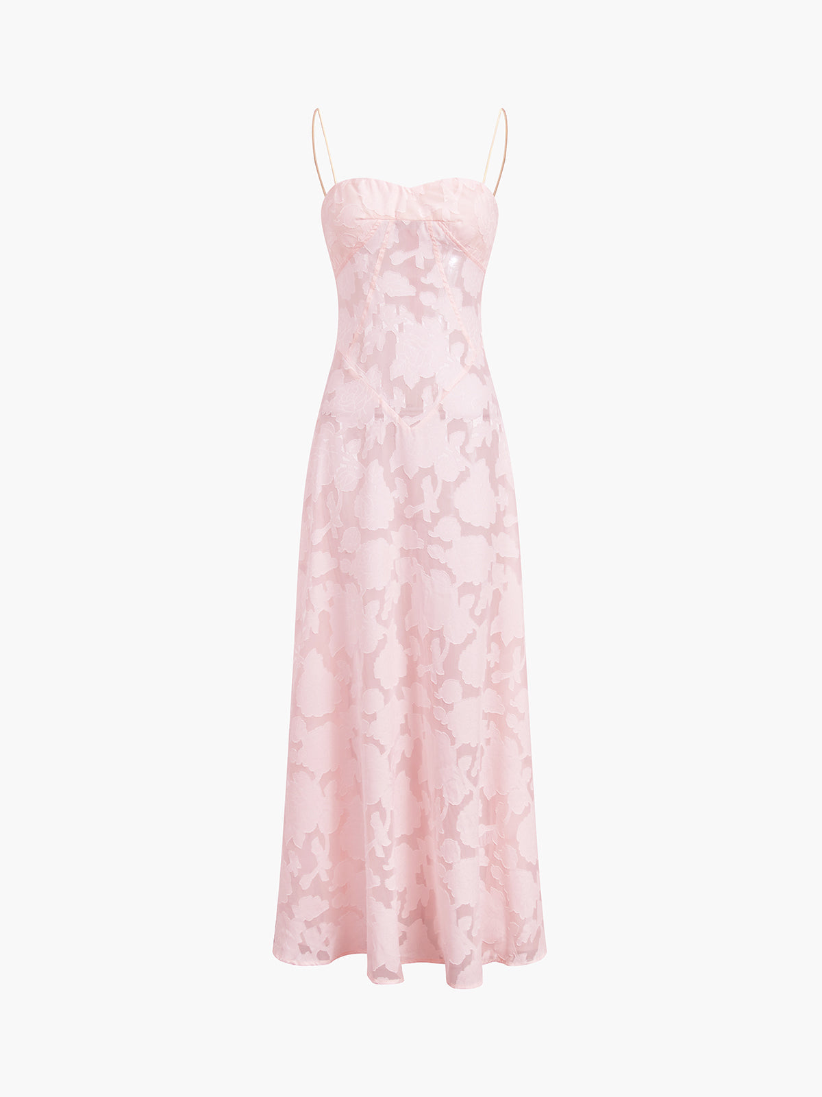 Rosalia Semi-Sheer Floral Mesh Maxi Dress