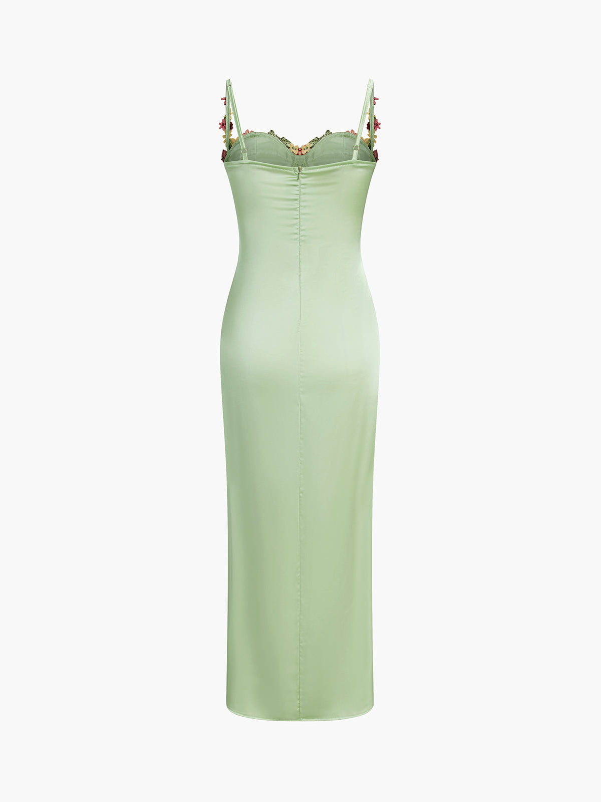 Elegant Floral Satin Midi Dress
