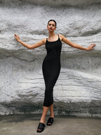 Timeless Open-Back Midi Dress