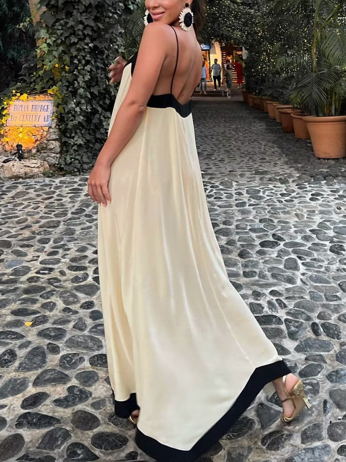 Sicily-Inspired Old Money Aesthetic Slip Dress - Long Maxi
