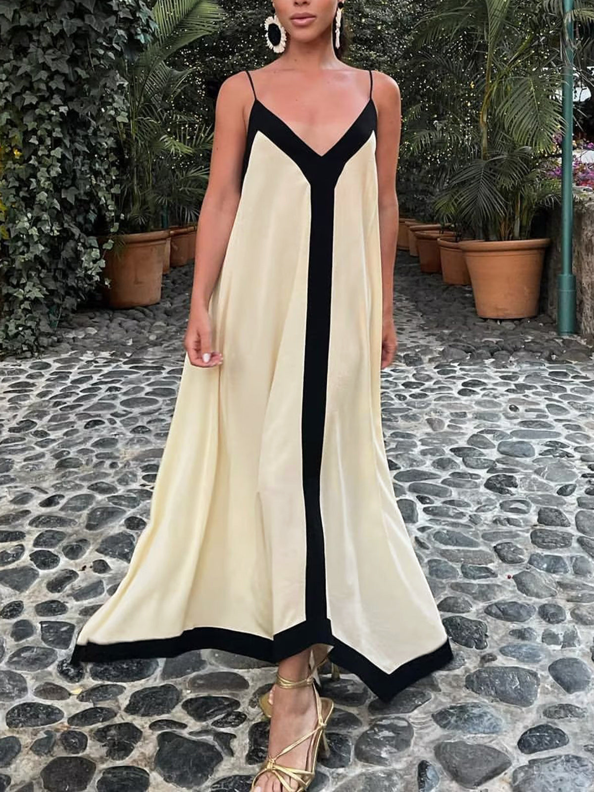 Sicily-Inspired Old Money Aesthetic Slip Dress - Long Maxi