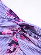 Floral Plisse Twist Tube Maxi Dress