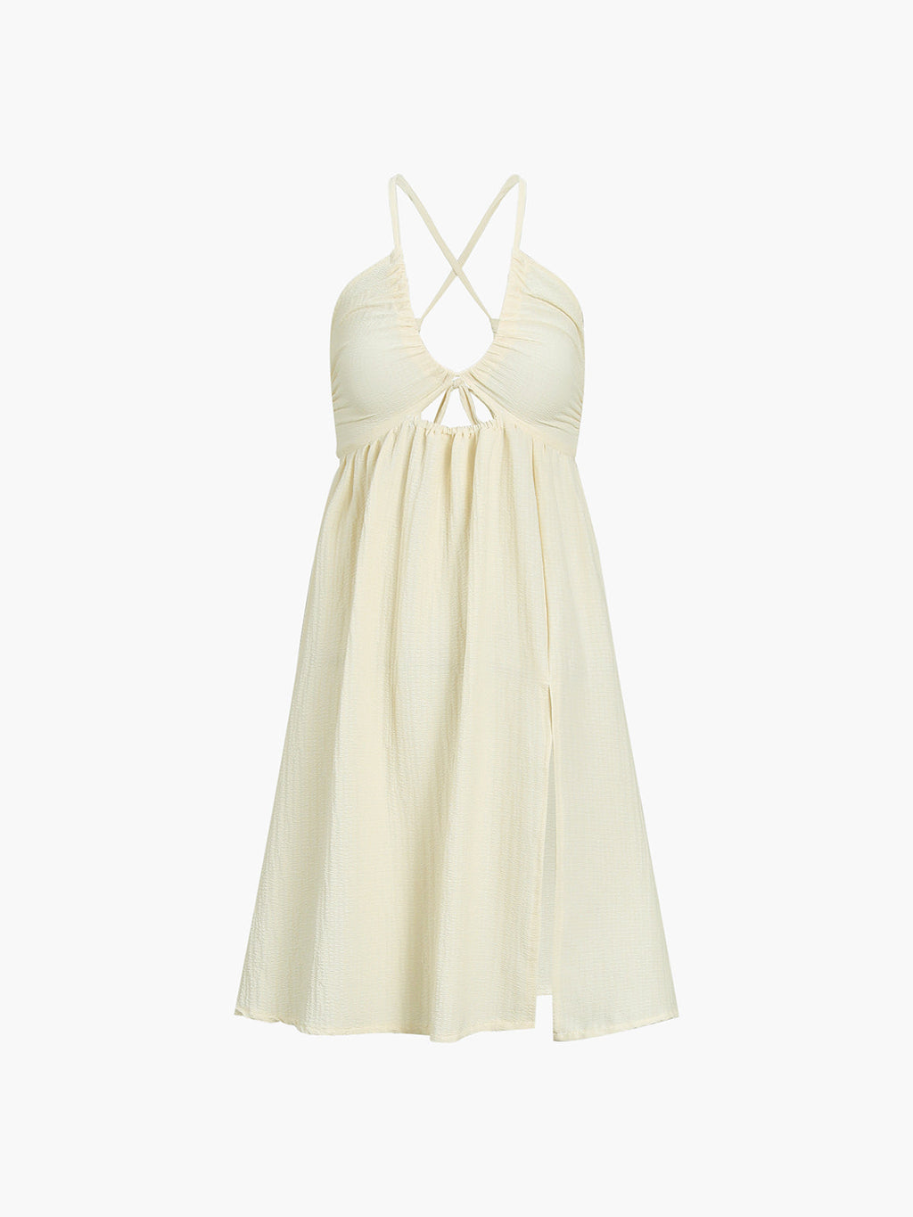 Backless Criss-Cross Midi Dress with a Sleek Side Split