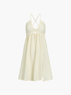 Backless Criss-Cross Midi Dress with a Sleek Side Split