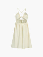 Backless Criss-Cross Midi Dress with a Sleek Side Split