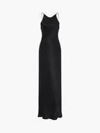 Elegant Satin Backless Maxi Dress