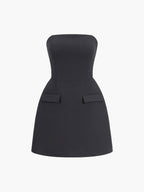 Sleek Solid Tube Mini Dress