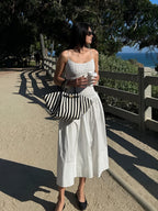 Effortless Shirred Cotton-Blend Camisole Midi Dress