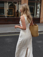 Breathable Cotton & Linen Sleeveless Maxi Dress