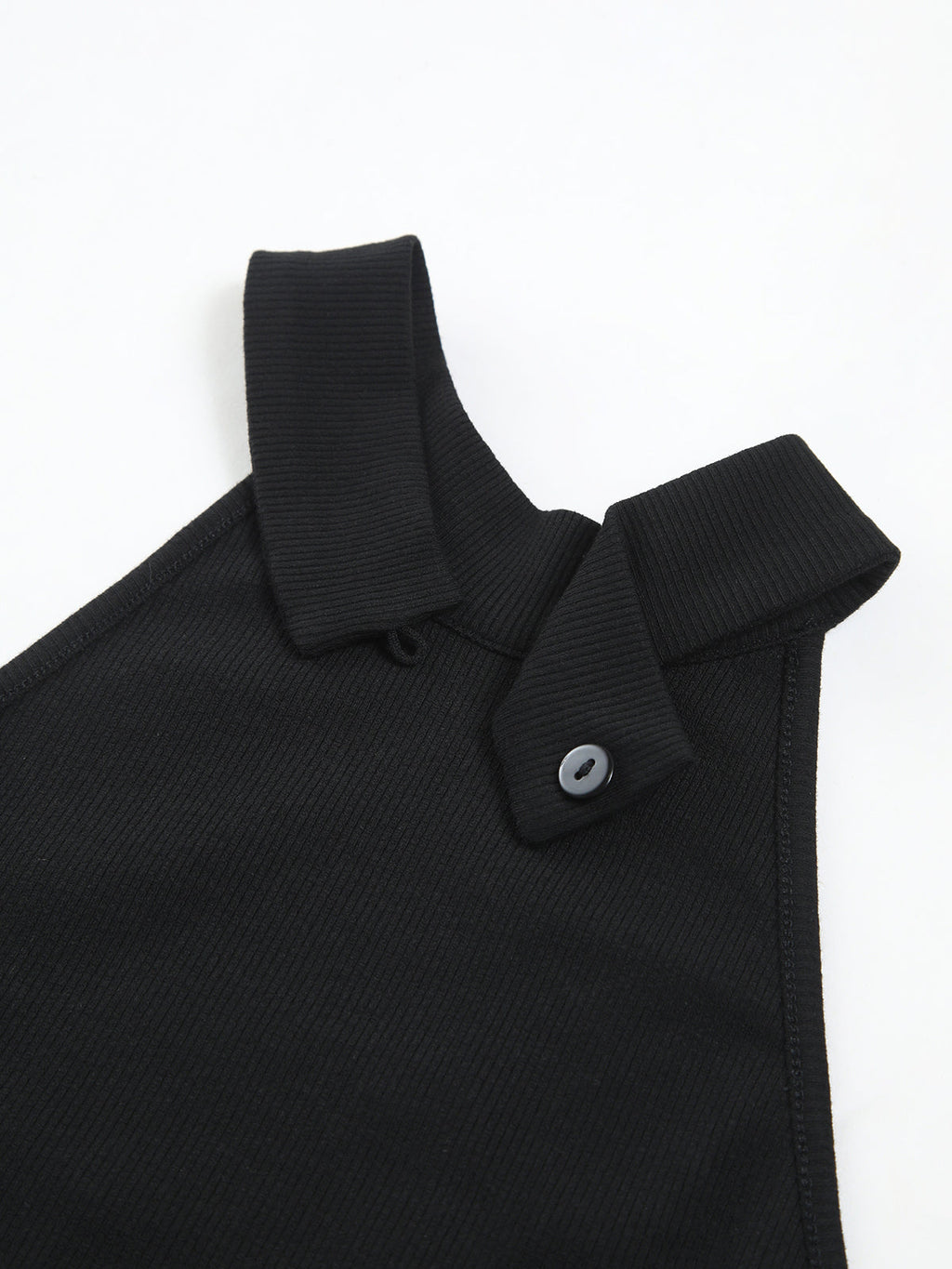Two-Tone Halter Puff-Sleeve Mini Dress