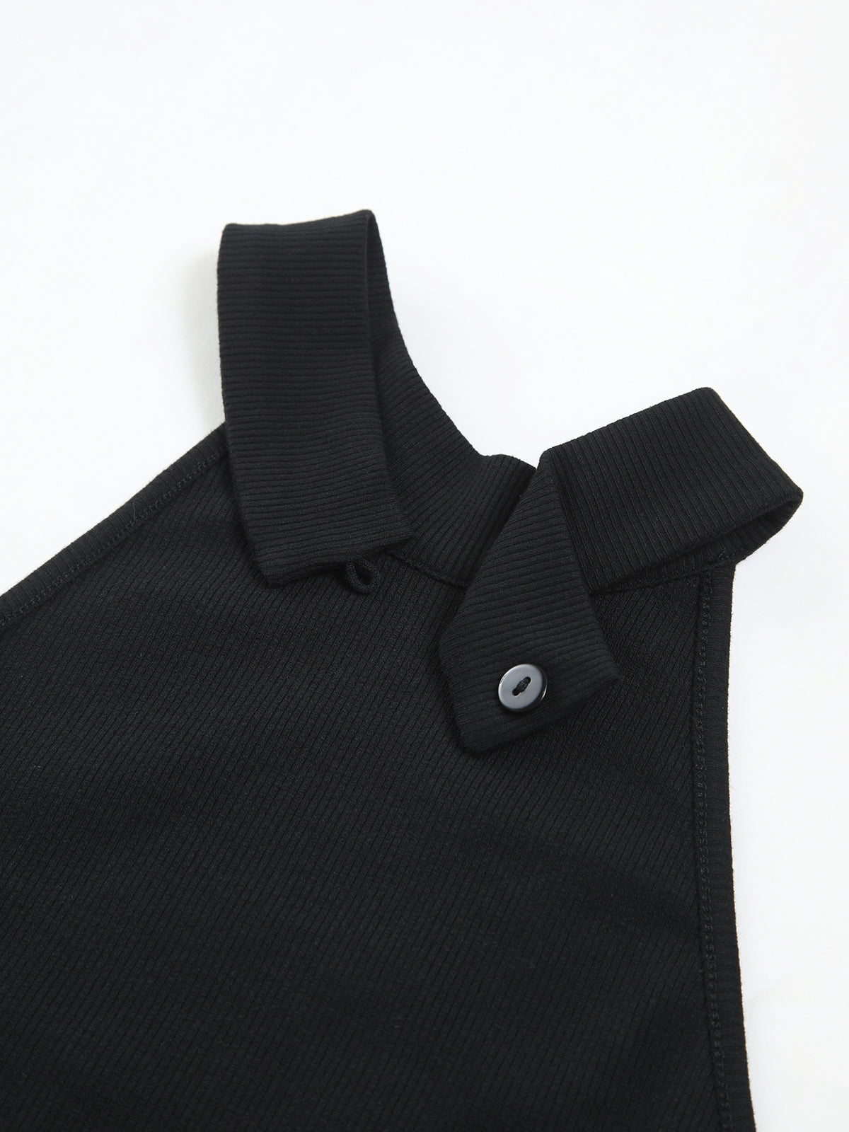 Two-Tone Halter Puff-Sleeve Mini Dress