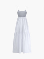 Elegant Solid Backless Maxi Dress