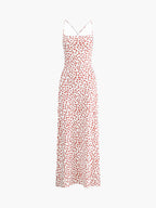 Floral-Print Strappy Sundress with Crisscross Detailing - Flowing Long Summer Dress