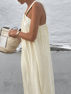 Creamy Halter-Neck Maxi Dress