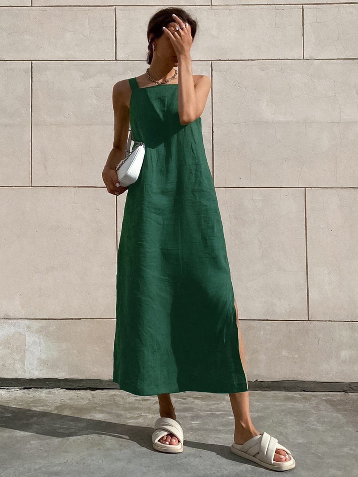 Effortless Minimalist Cotton Cami Maxi Dress
