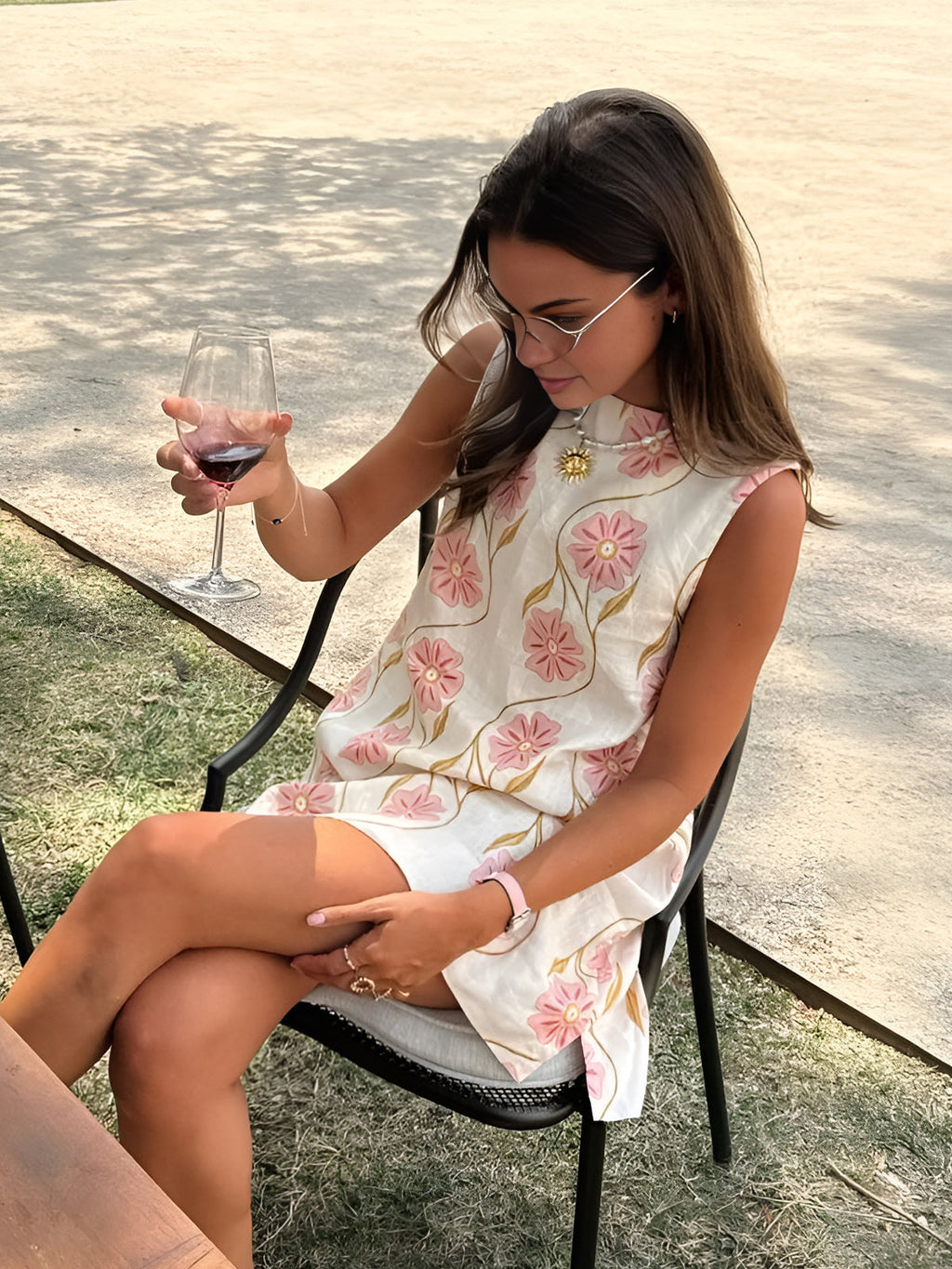 Romantic Floral-Print Sleeveless Mini Dress