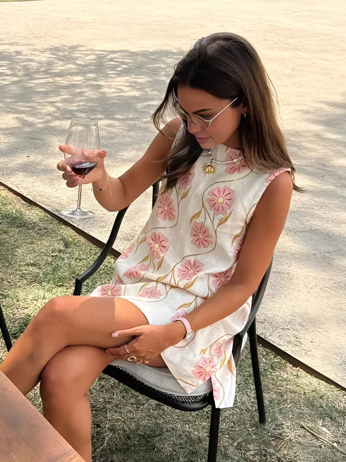 Romantic Floral-Print Sleeveless Mini Dress