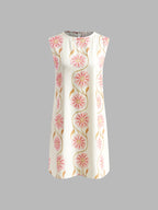 Romantic Floral-Print Sleeveless Mini Dress