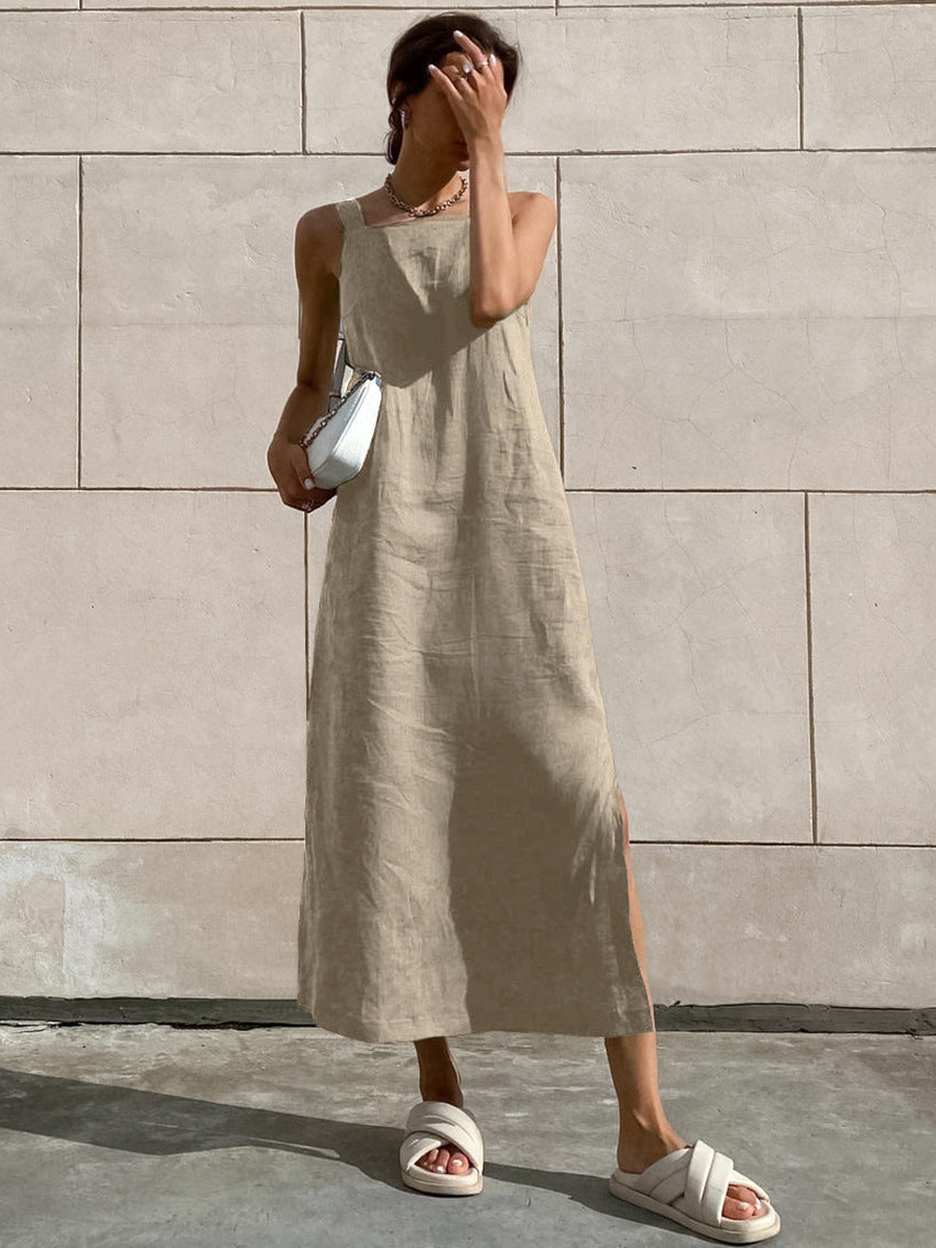 Effortless Minimalist Cotton Cami Maxi Dress