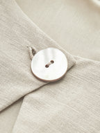 Breathable Cotton & Linen Pleated Maxi Dress with Cutout Detailing