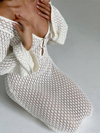 Chic Long-Sleeve Open-Back Cover-Up Dress