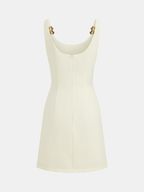 Glam Ring-Detail Strappy Bodycon Mini Dress