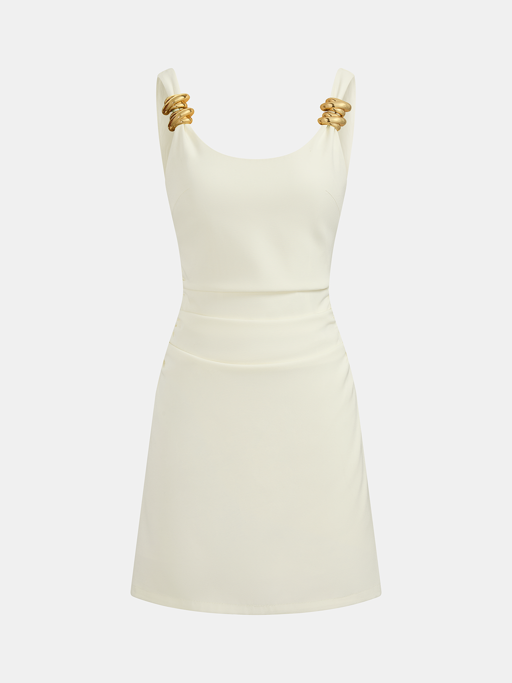Glam Ring-Detail Strappy Bodycon Mini Dress