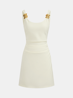 Glam Ring-Detail Strappy Bodycon Mini Dress
