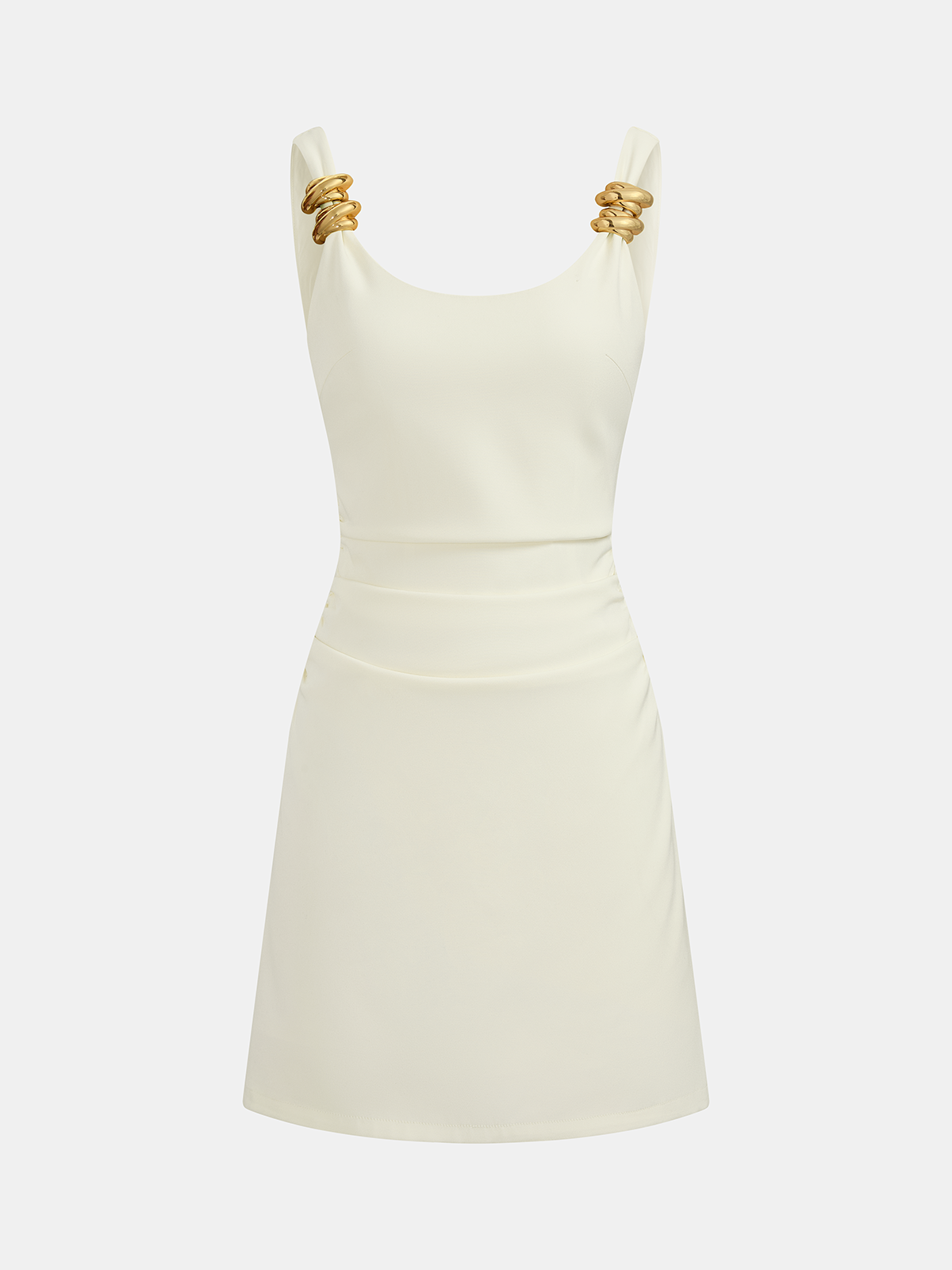 Glam Ring-Detail Strappy Bodycon Mini Dress