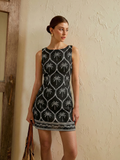 Tropical Palm Tree Print Sleeveless Mini Dress
