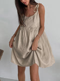 Levanzo Shoulder-Tie Mini Dress