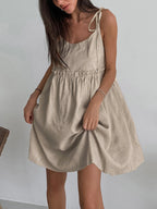 Levanzo Shoulder-Tie Mini Dress