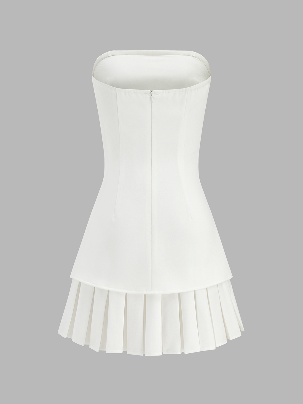 Chic Strapless Pleated Mini Dress with Non-Slip Secure Fit