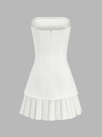 Chic Strapless Pleated Mini Dress with Non-Slip Secure Fit
