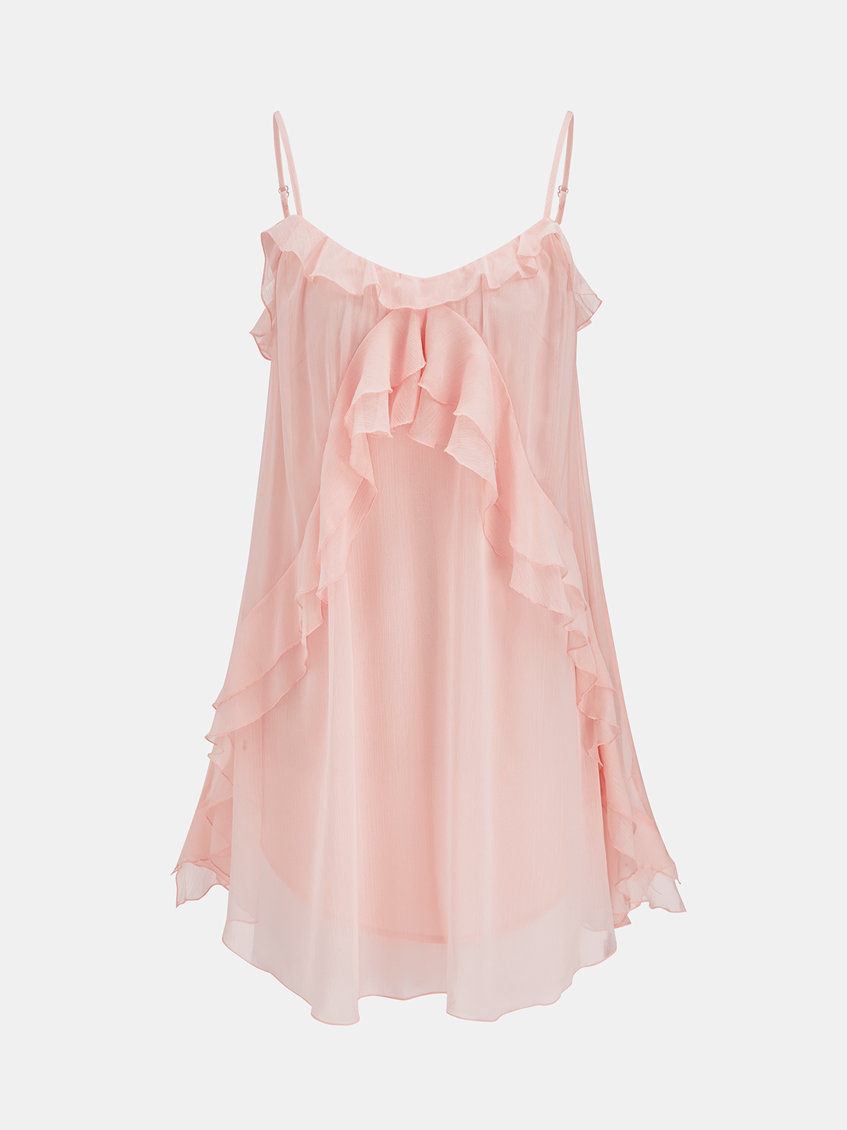 Flirty Ruffle-Trim Cami Mini Dress