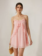 Flirty Ruffle-Trim Cami Mini Dress